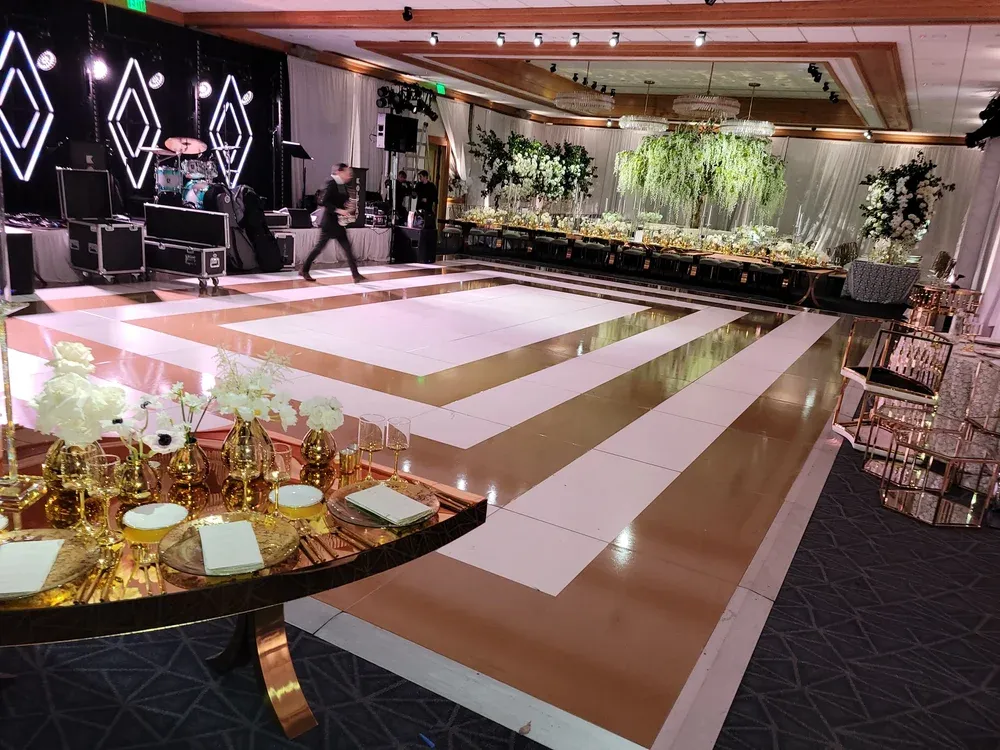 Custom floor wrap for elegant event